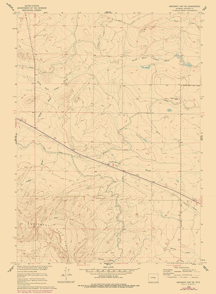 Emigrant Gap Wyoming Quad - USGS 1960