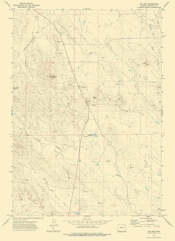 Gap Wyoming Quad - USGS 1971