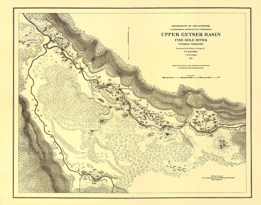 Wyoming Territory Up Geyser Basin Fire Hole River
