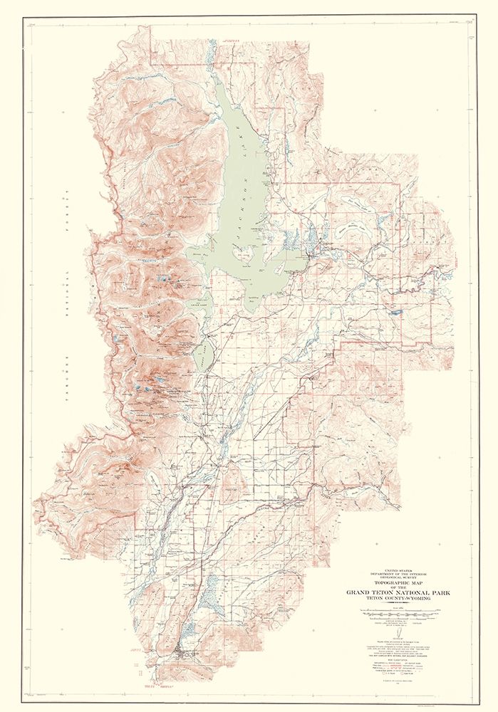 Grand Teton National Park Wyoming Sheet - USGS