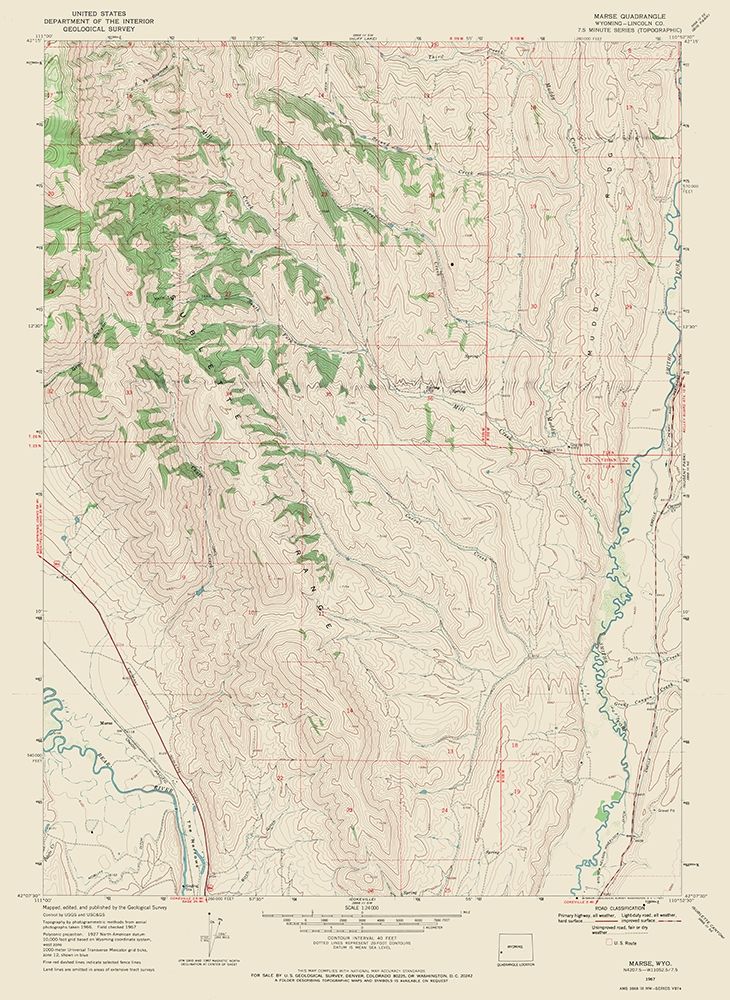 Marse Wyoming Quad - USGS 1967