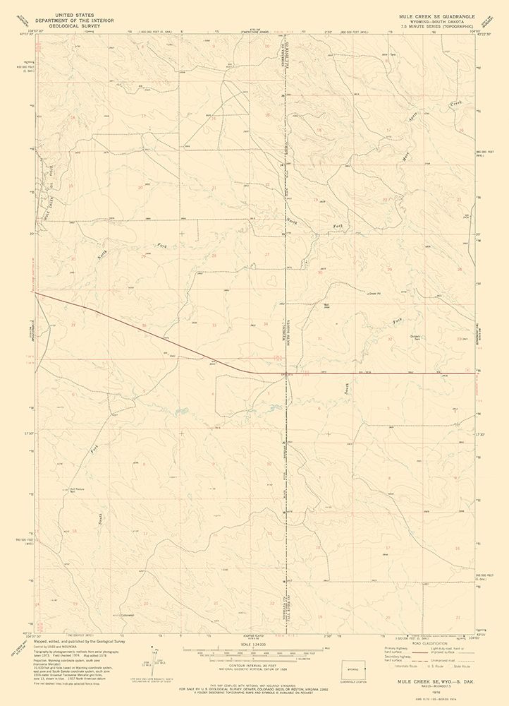Mule Creek Wyoming Quad - USGS 1978