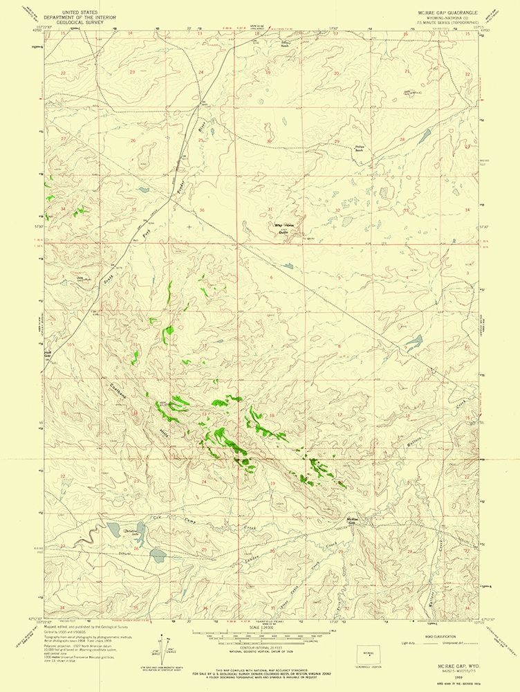 Mc Rae Gap Wyoming Quad - USGS 1959