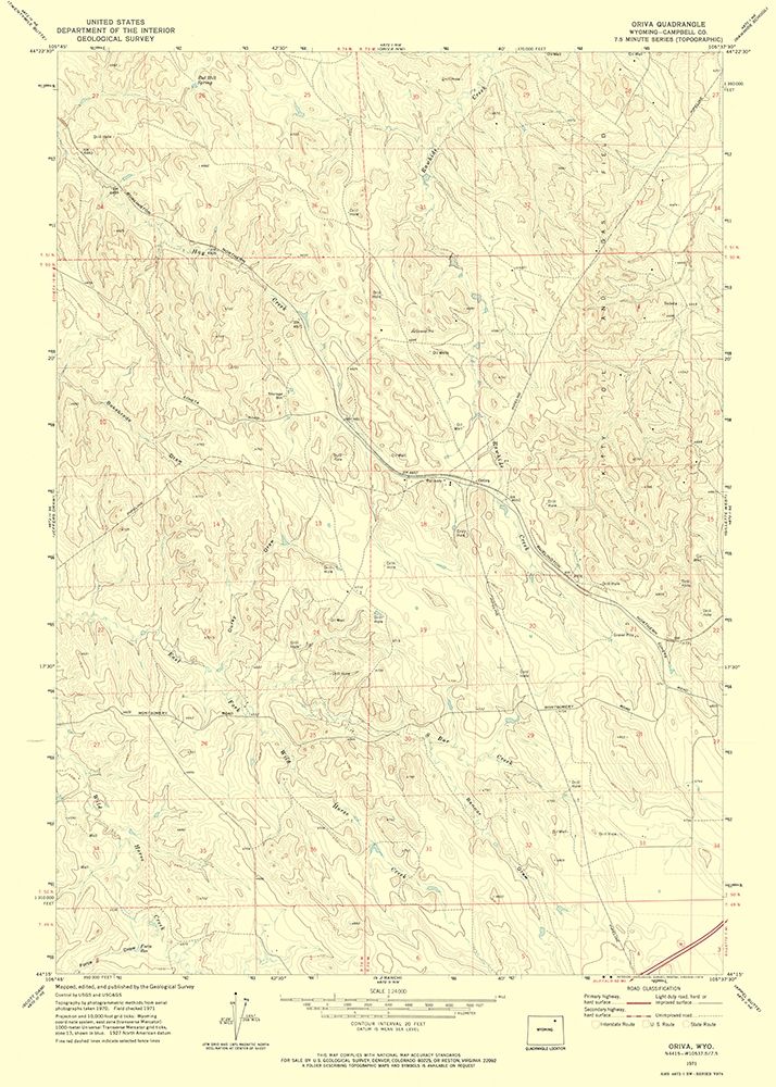 Oriva Wyoming Quad - USGS 1971