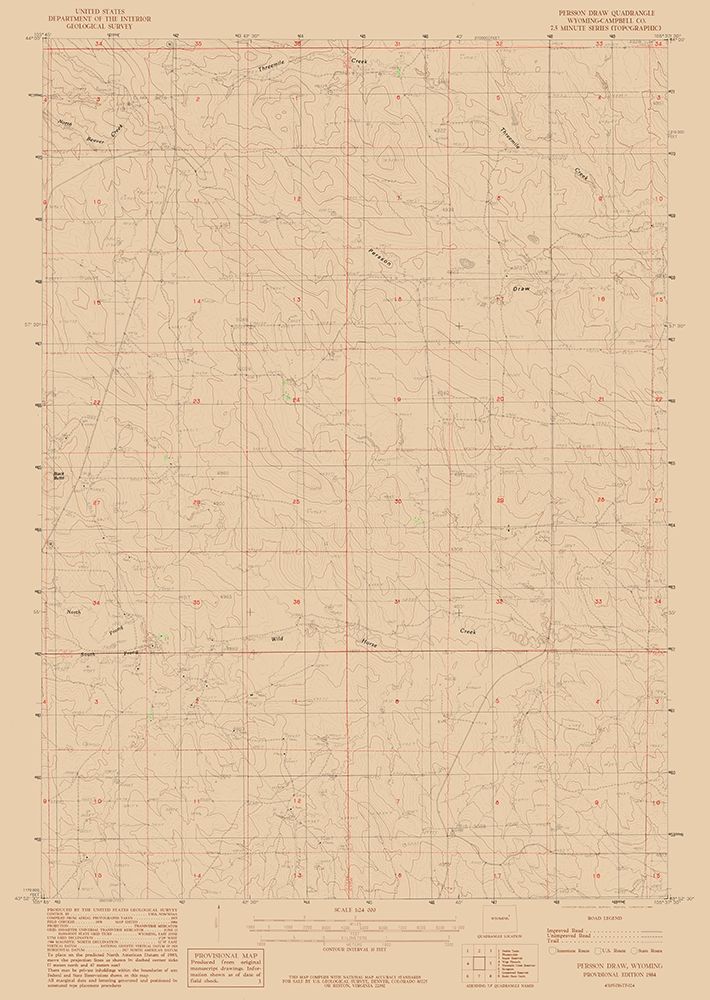 Persson Draw Wyoming Quad - USGS 1984