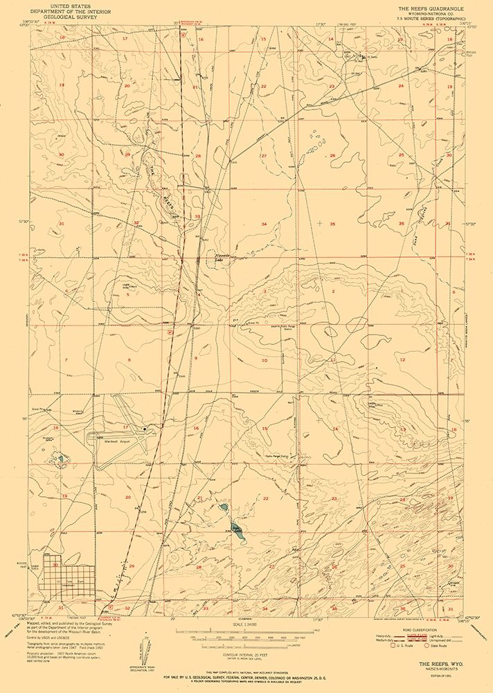 Reefs Wyoming Quad - USGS 1951