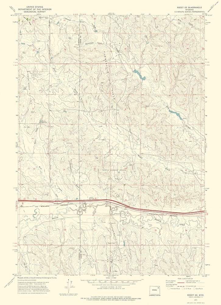 Rozet Wyoming Quad - USGS 1971