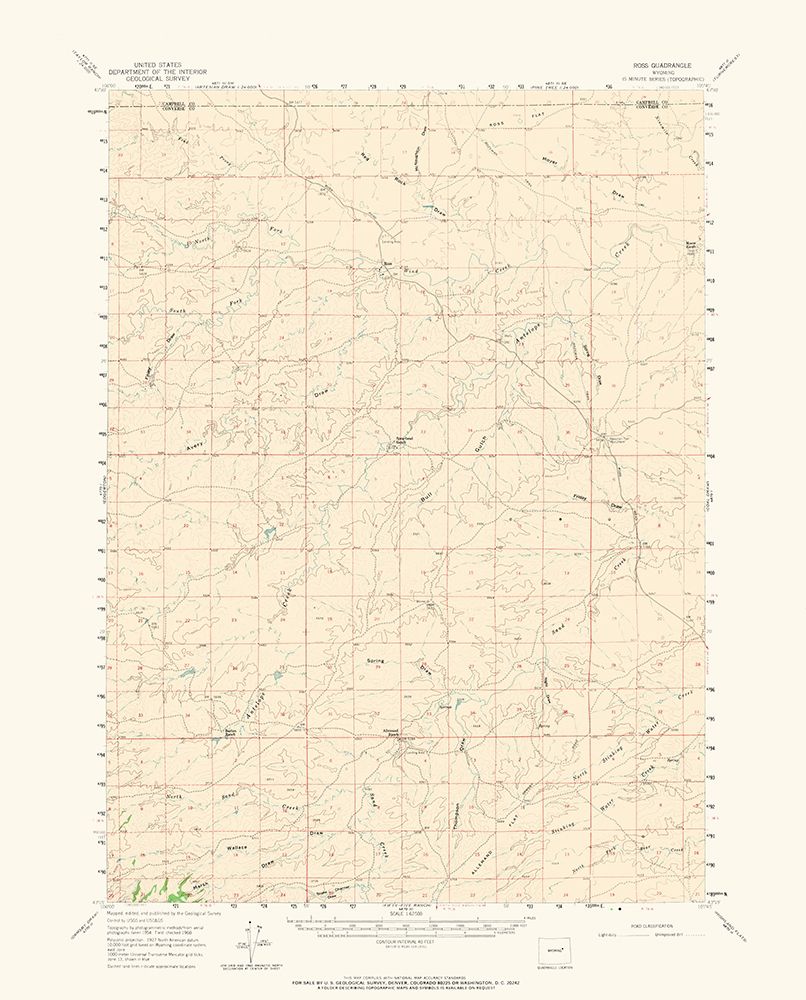 Ross Wyoming Quad - USGS 1960