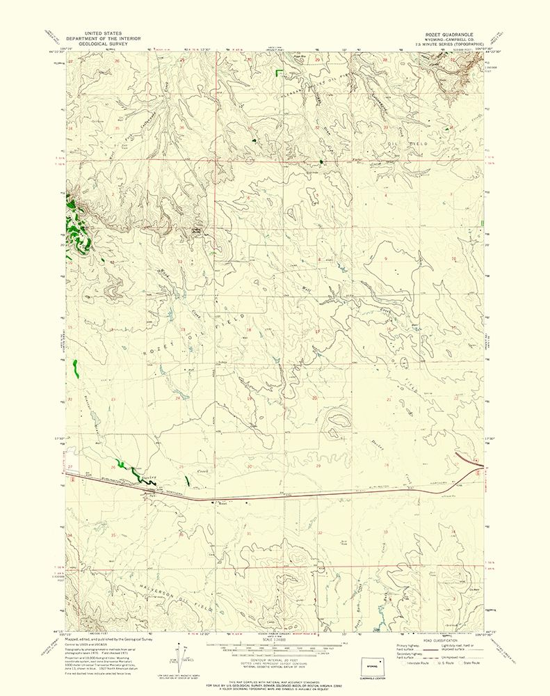 Rozet Wyoming Quad - USGS 1971