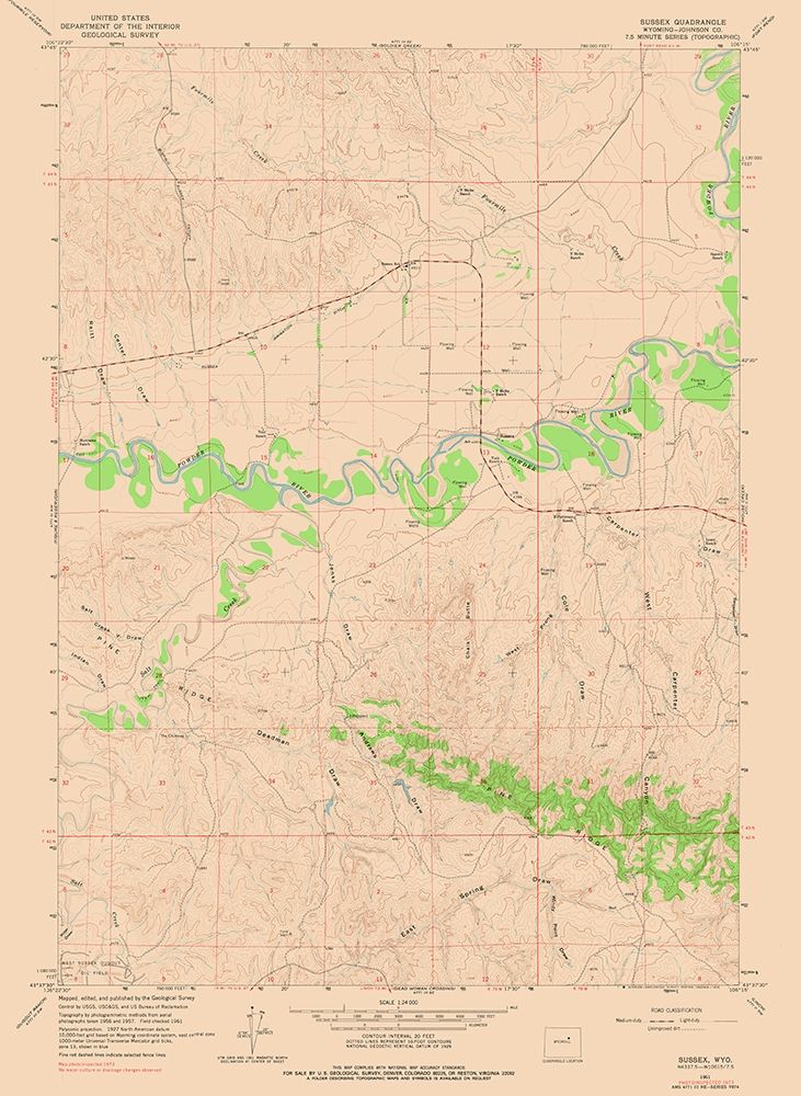 Sussex Wyoming Quad - USGS 1961