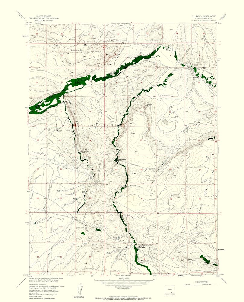 T L Ranch Wyoming Quad - USGS 1958