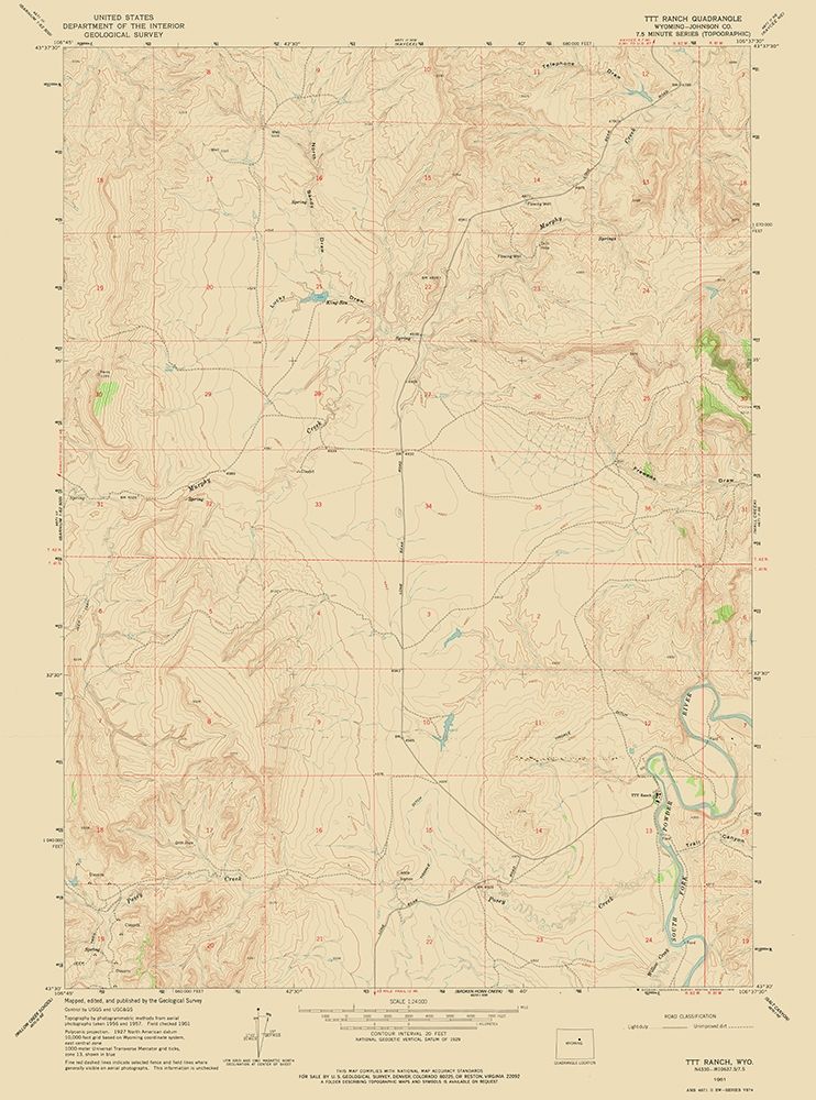 TTT Ranch Wyoming Quad - USGS 1961