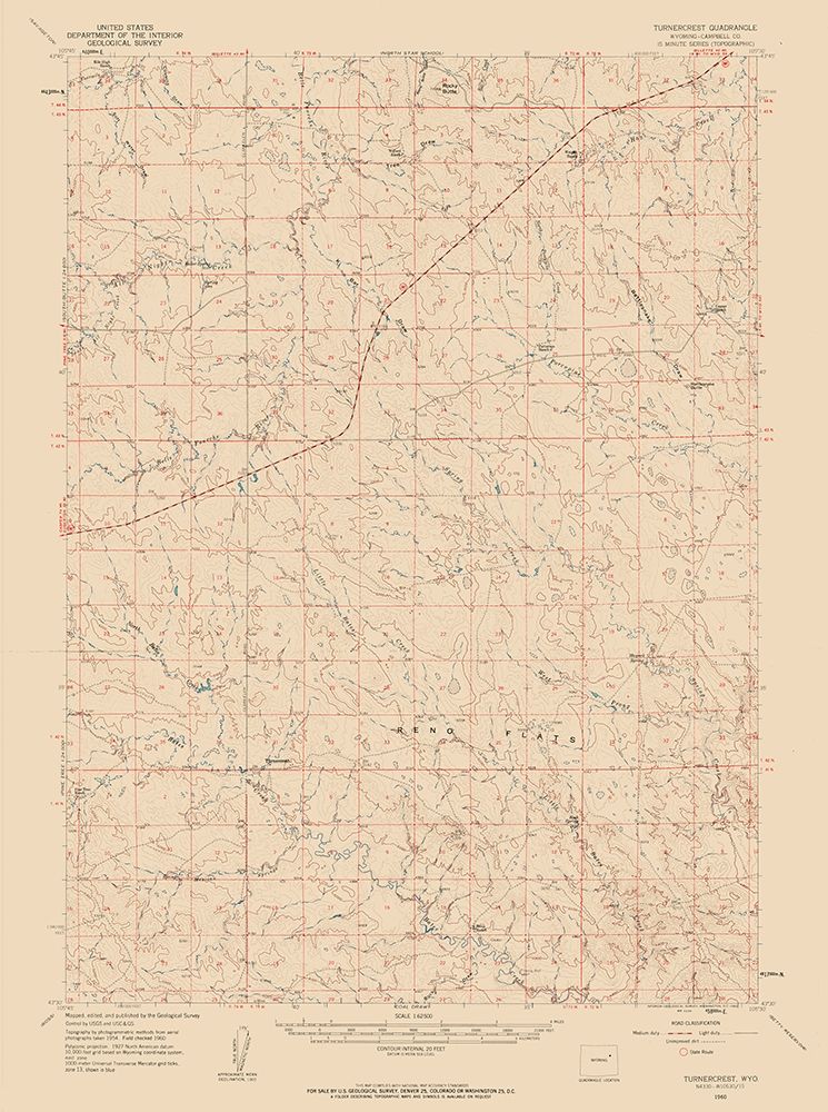 Turnercrest Wyoming Quad - USGS 1960