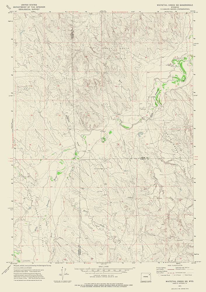 North East Whitetail Creek Wyoming Quad - USGS