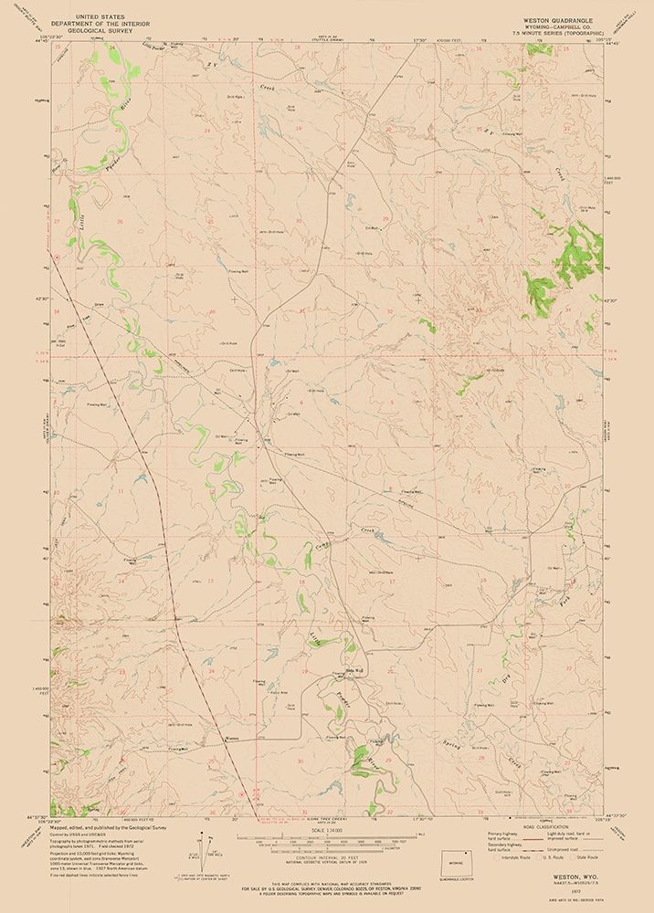 Weston Wyoming Quad - USGS 1972