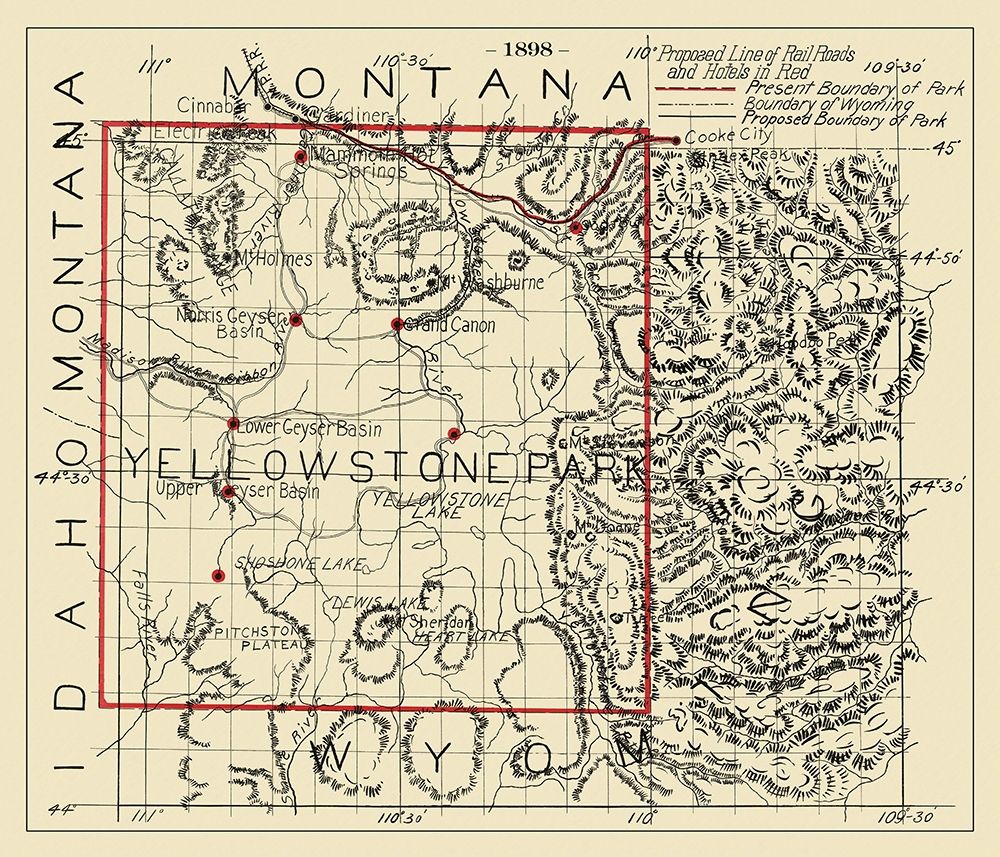Yellowstone Proposed Hotel, Railroads - 1898