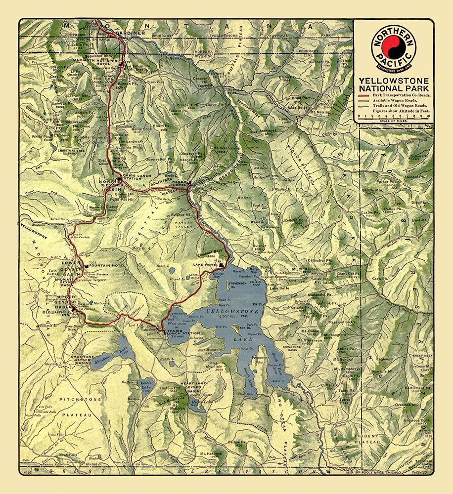 Yellowstone National Park - Northern Pacific 1910