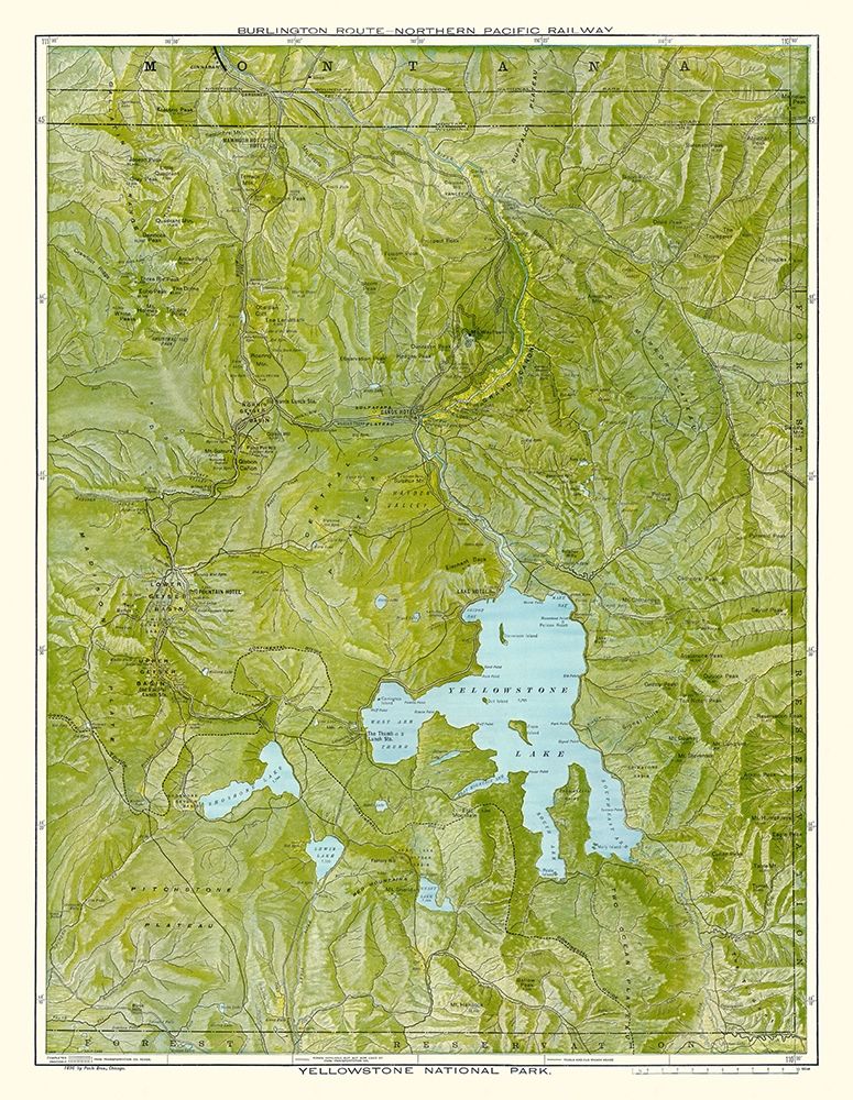 Yellowstone Park - Burlington Route 1898