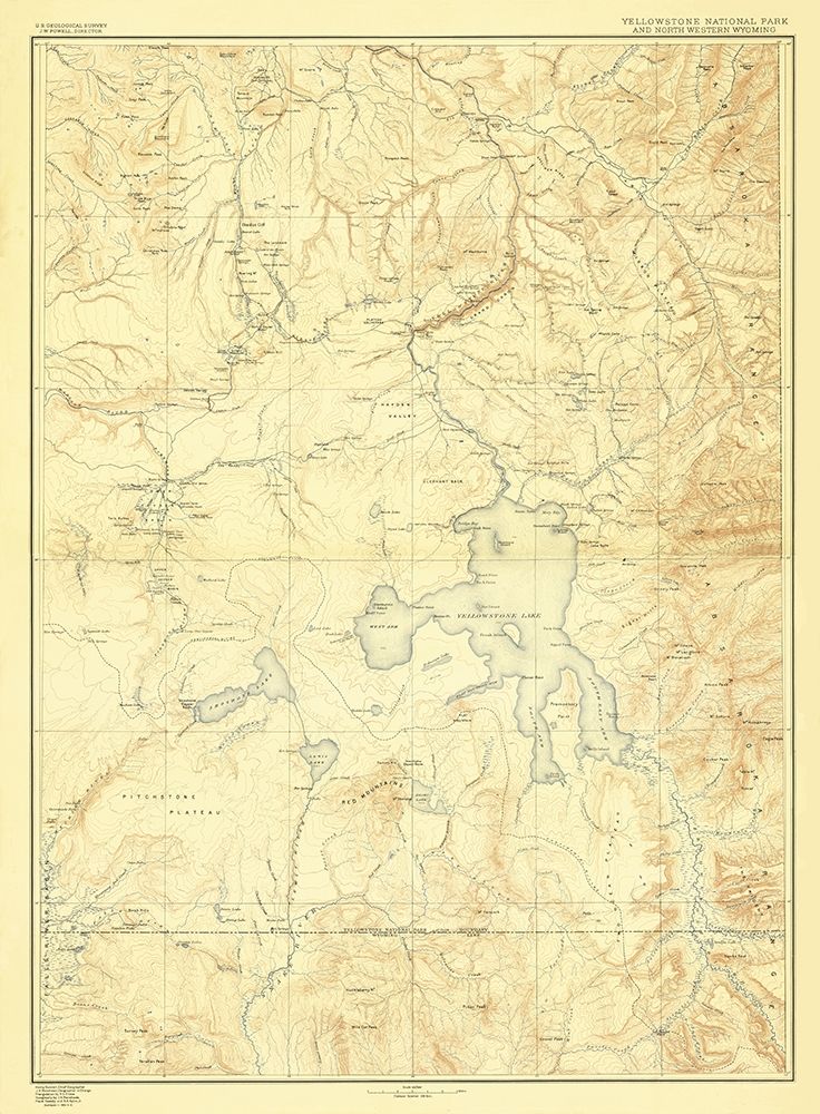 Yellowstone National Park Wyoming - USGS 1885