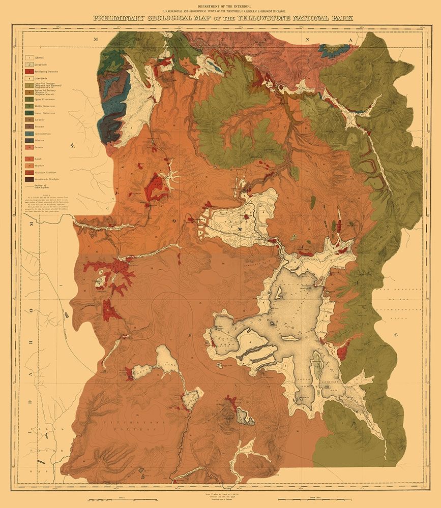 Yellowstone National Park Wyoming - USGS 1878