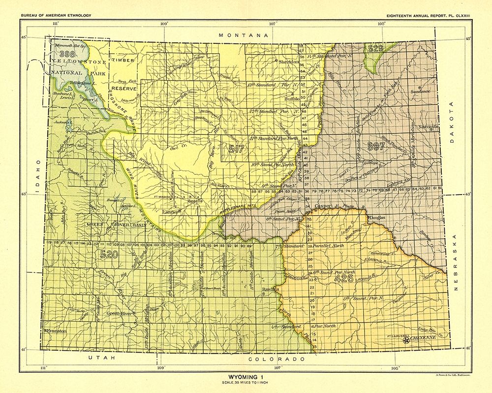 Wyoming - Yellowstone National Park - Hoen 1896