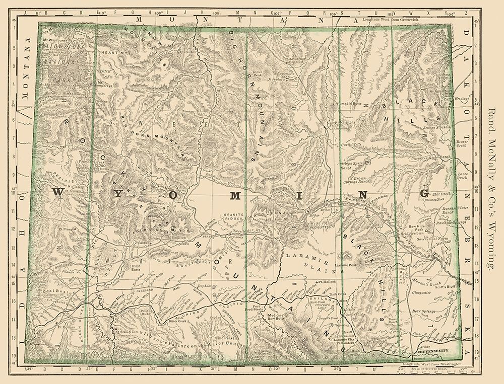 Wyoming - Rand McNally 1879