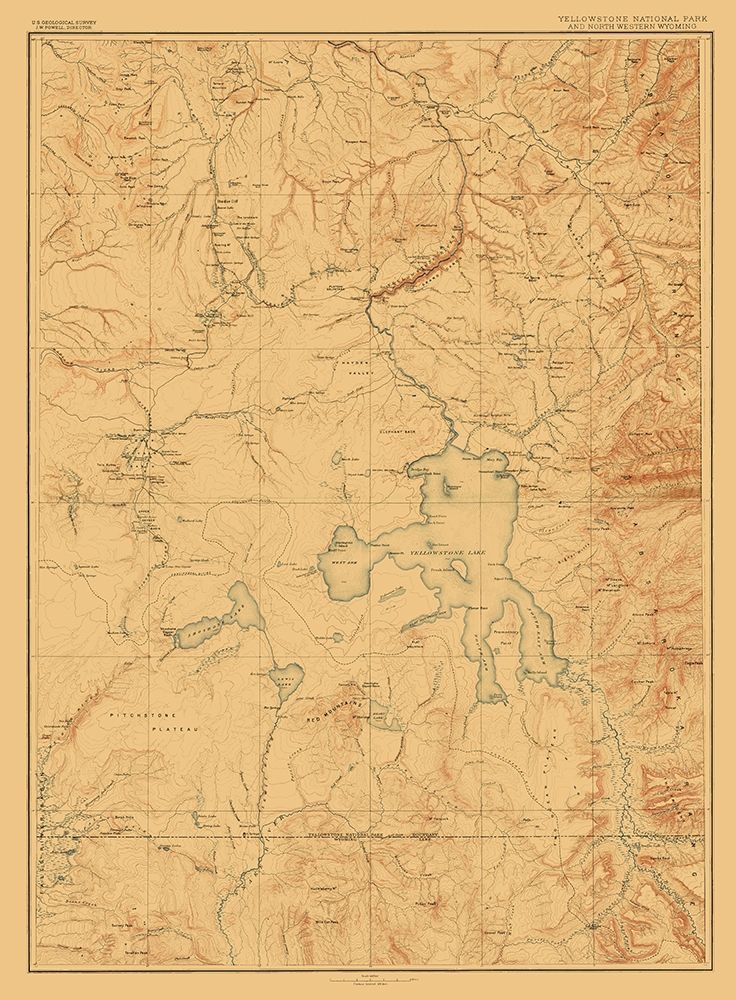 Yellowstone National Park Wyoming - USGS 1885