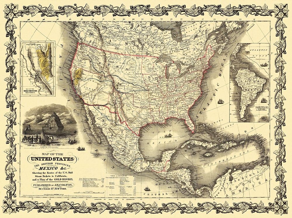 United States, Mexico - Colton 1849