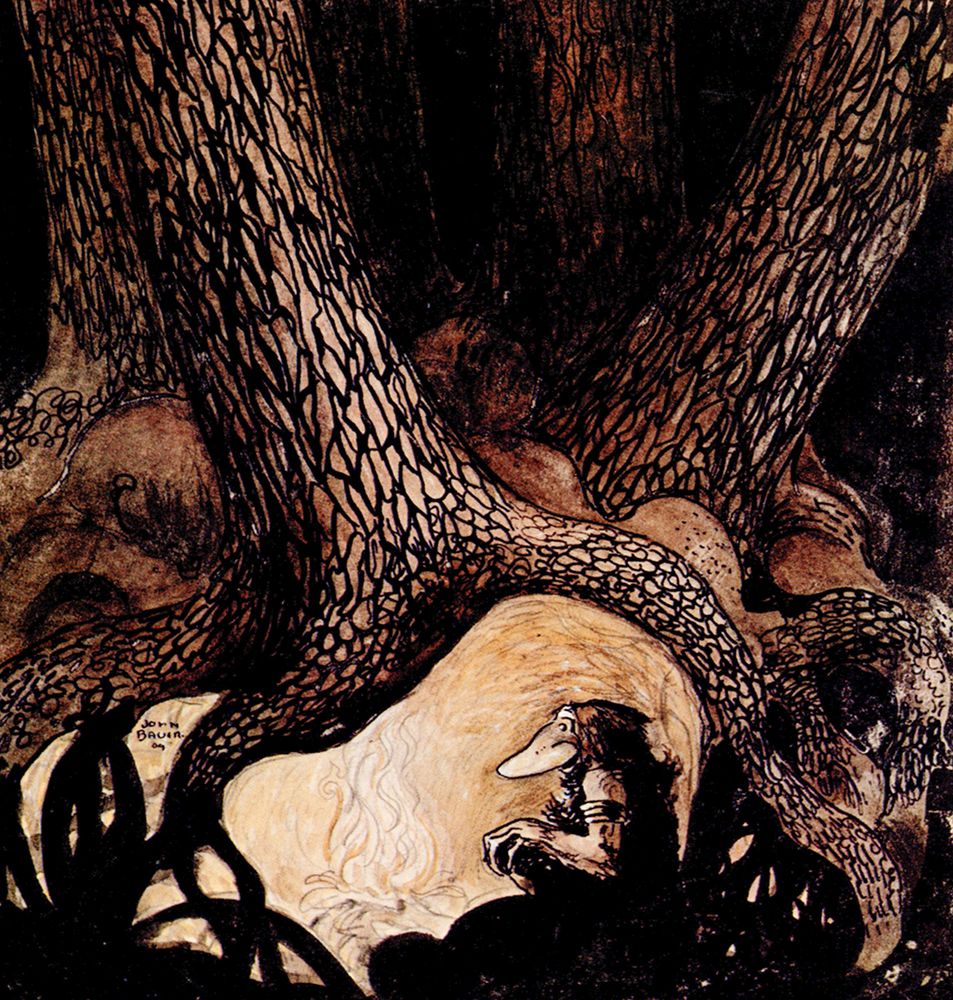 Trolls House in Tree Roots ca 1910