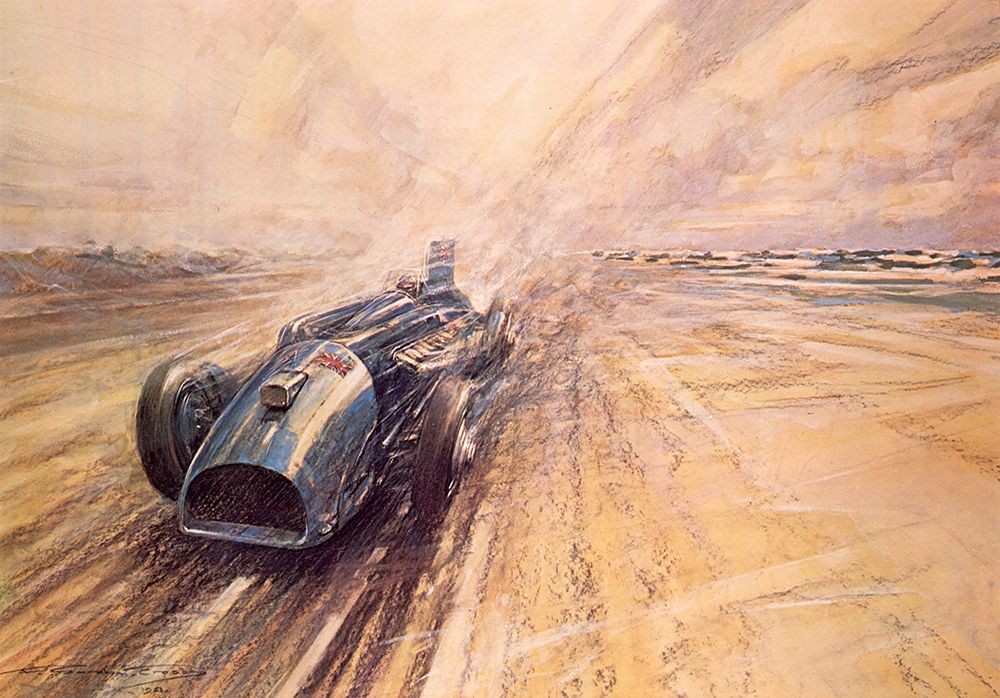 Malcom Campbells Land Speed Record in Bluebird, Daytona 1933