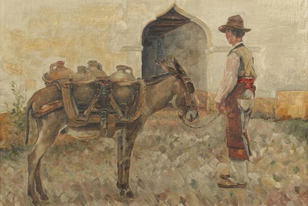 Donkey Carrying Water Jugs