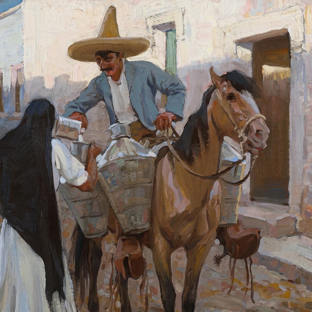 El Lechero, The Milkman, Guadalajara, Mexico ca 1905