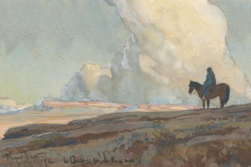 Lone Indian Gazing Across the Plains 1912