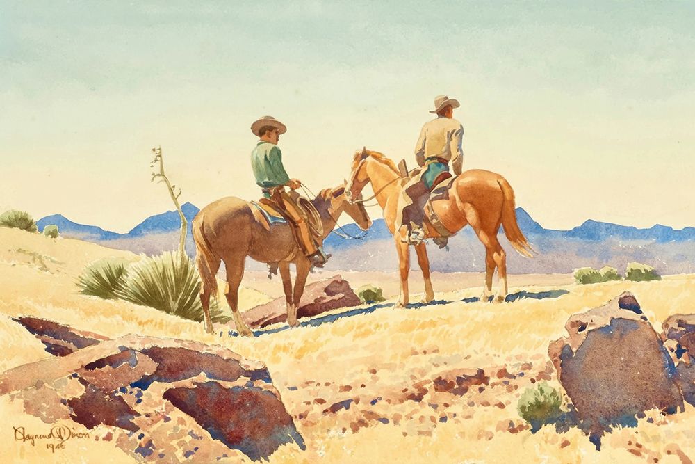 Two Cowboys on Horses 1946