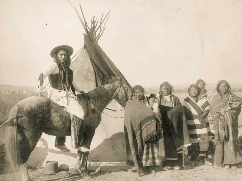 Lakota Women And Infants in Cradleboards