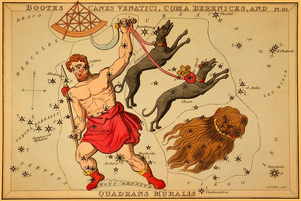 Bootes Canes Venatici, Coma Berenices, and Quadrans Muralis, 1825