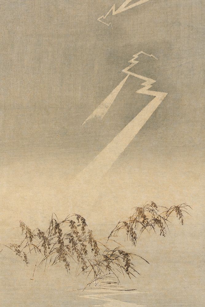 Thunder and lightning over rice grain, 1900