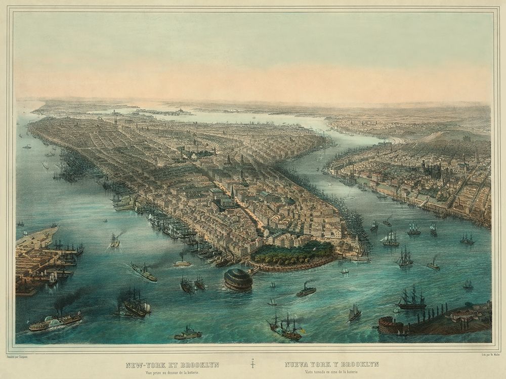 Birds-eye view of Manhattan, New York