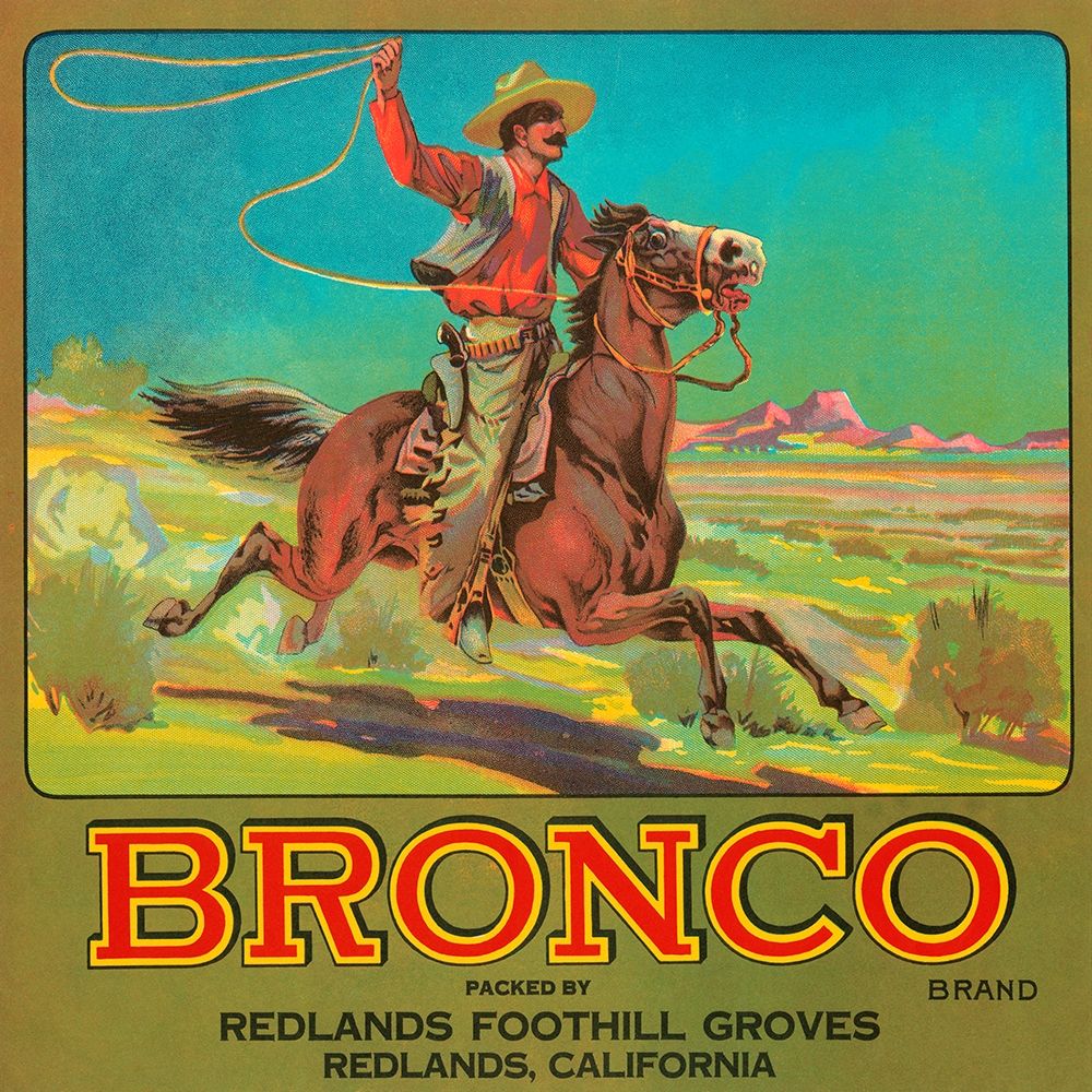 Bronco Brand Crate Label