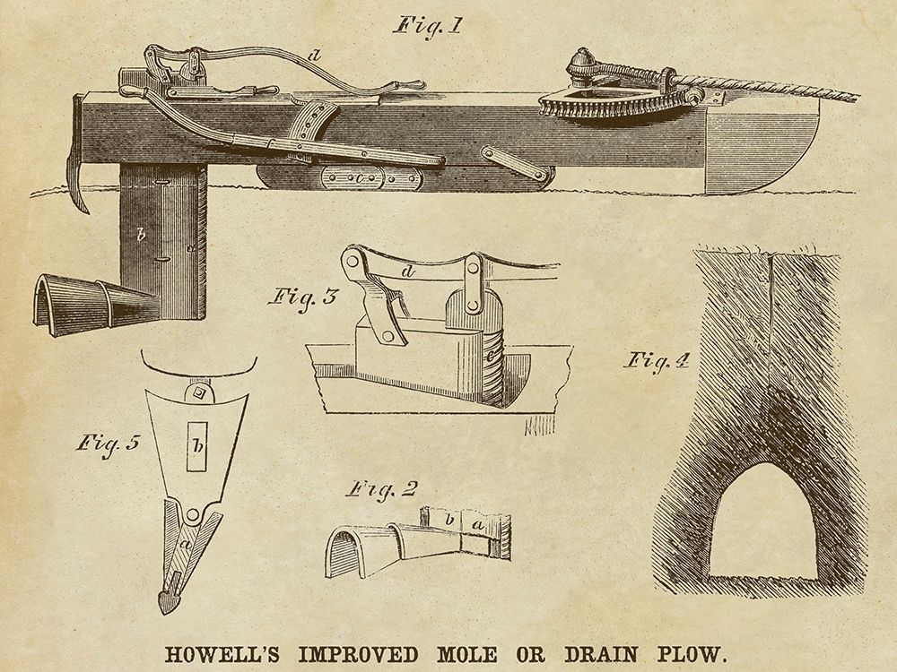 Howells Improved Mole or Drain Plow
