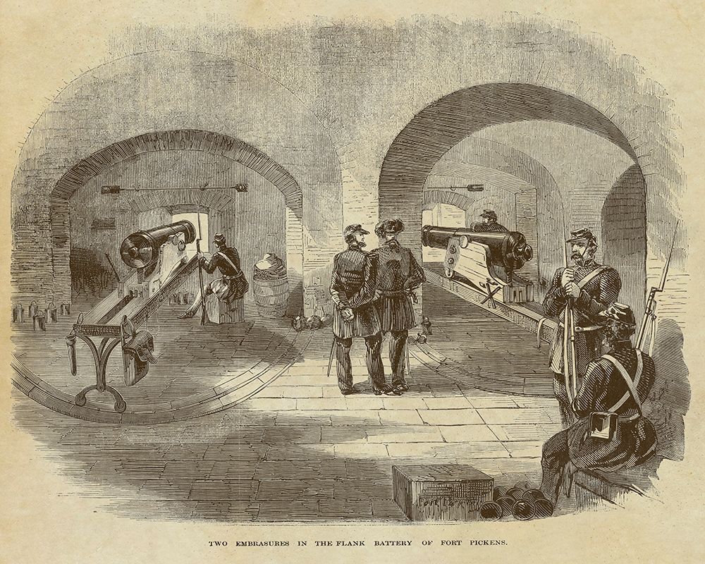 Two Embrasures in the Flank Battery of Fort Pickens