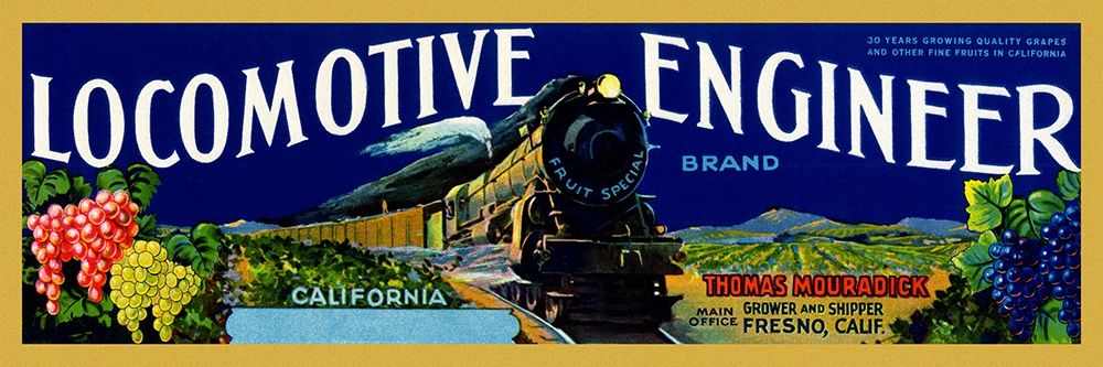 Locomotive Engineer Brand California Grapes