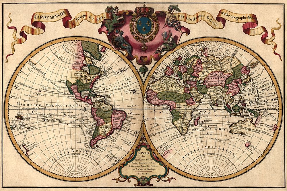 World Map Prepared for then French King