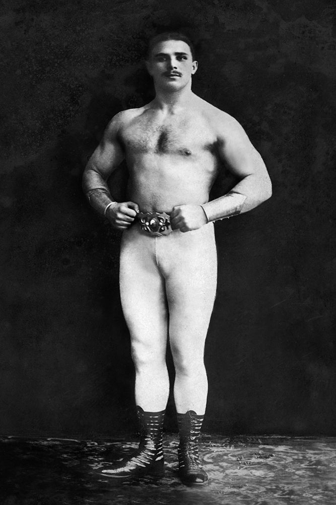 Bodybuilder in Leotard and Boots