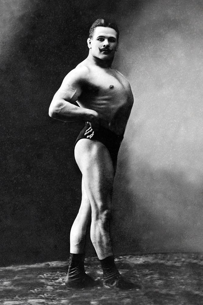 Bodybuilders Shadowed Front and Right Profile