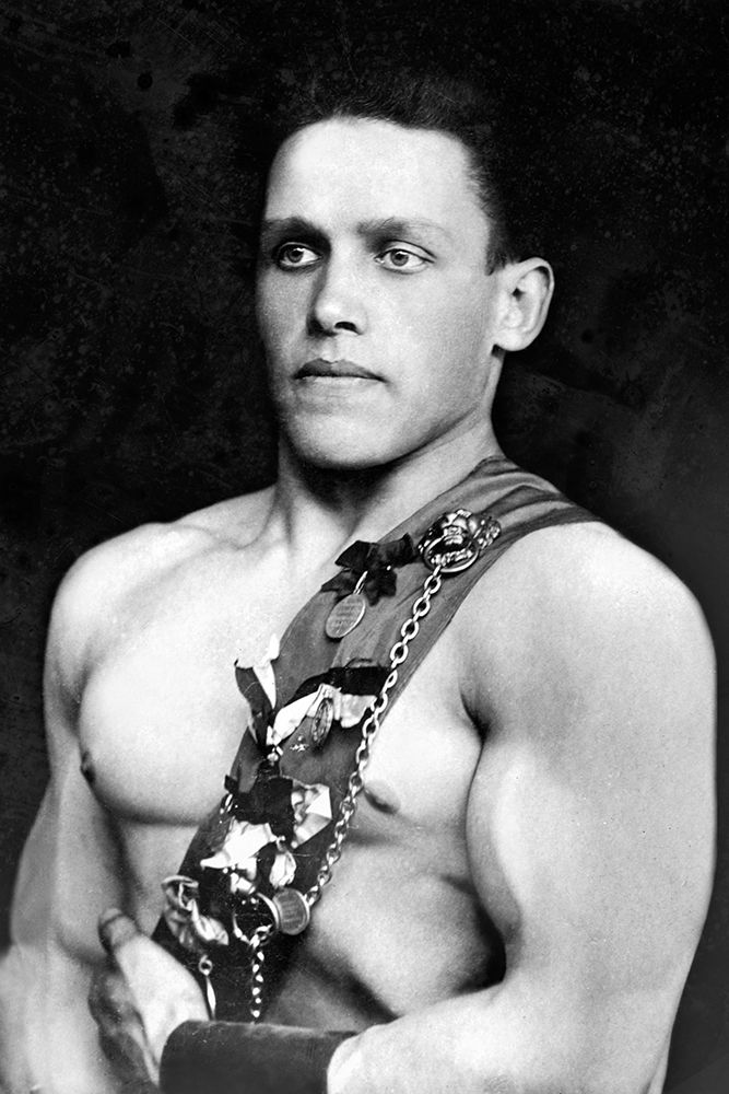 Russian Wrestler with Medals