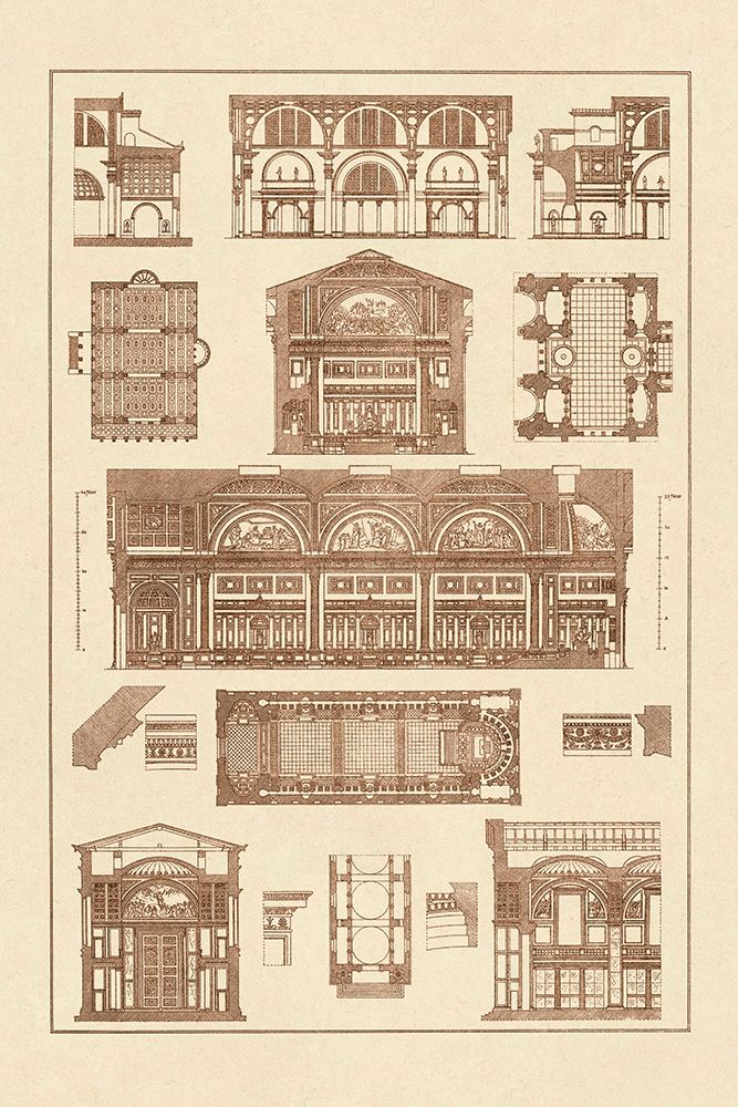 Interiors With Cross Vaults and Cupola Vaulting