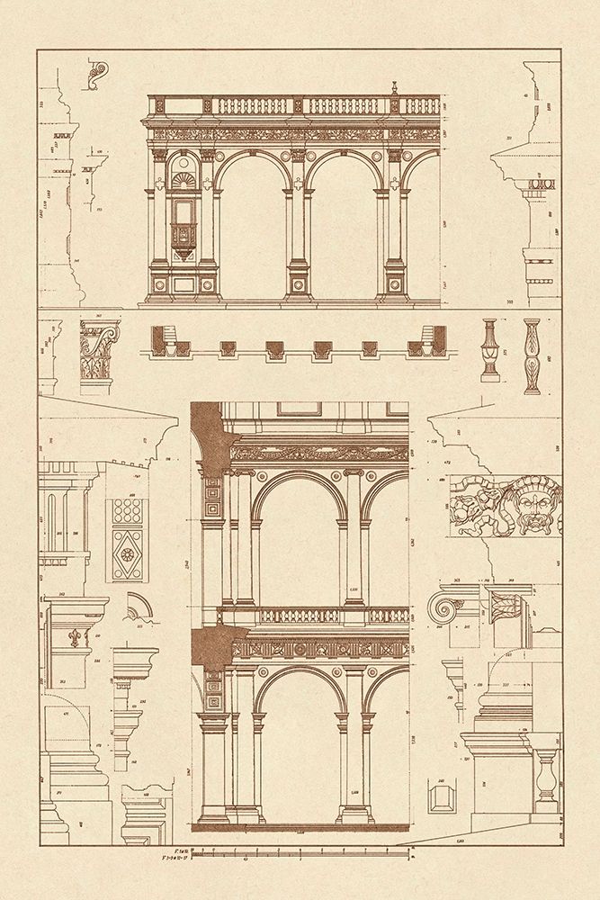 Porch of the Cathedral of Spoleto and Arcade from Palazzo Farnese