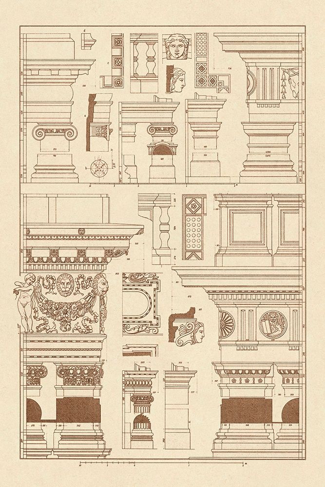 Details of Basilica at Vicenza and Library at Venice