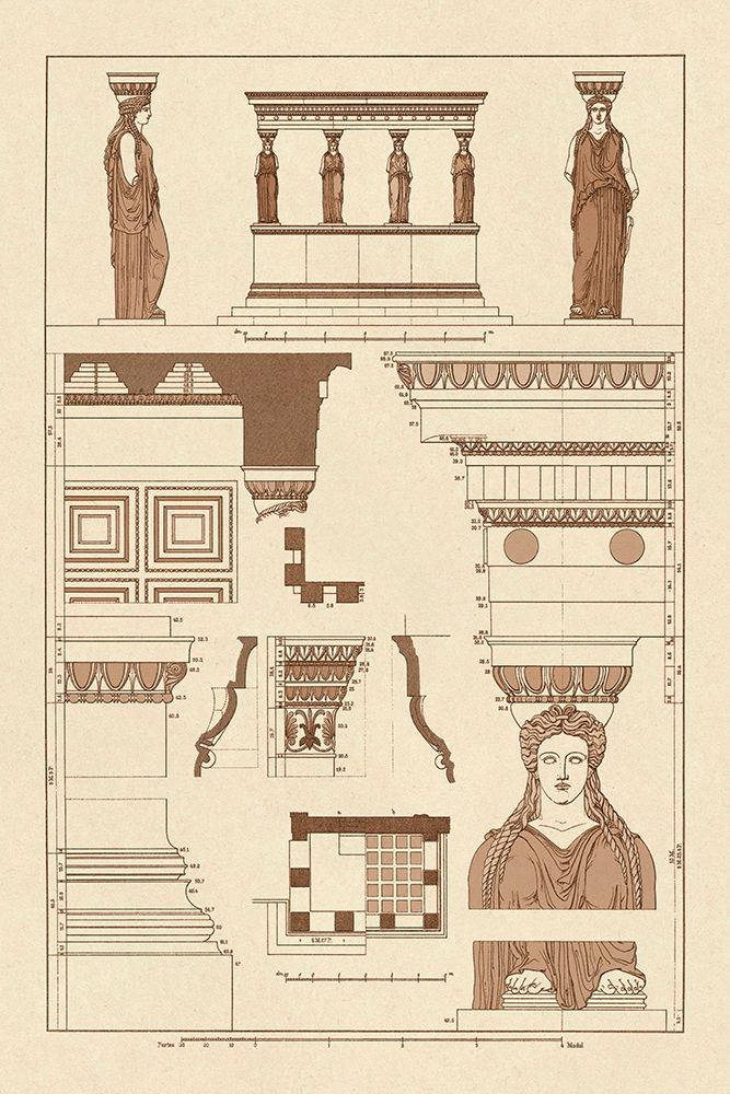 Porch of Caryatids, Polychrome